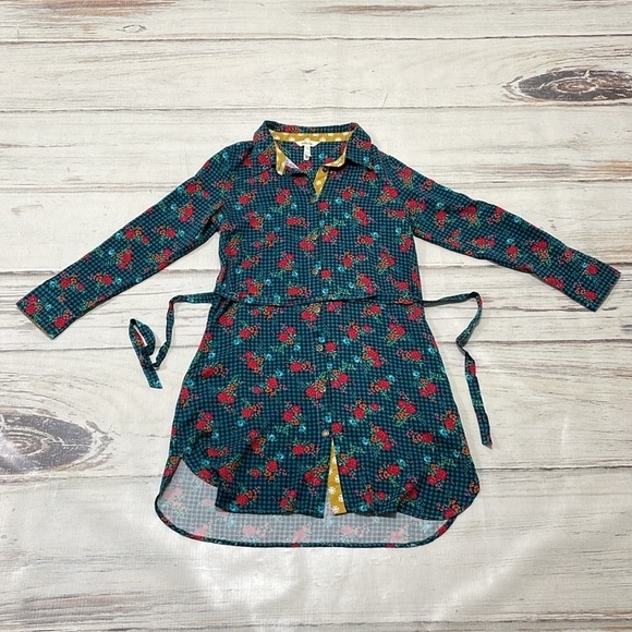 Matilda Jane Dress Women's Small Blue Green Floral Long Sleeve - Picture 11 of 17